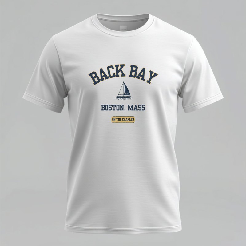 Back Bay sailboat varsity t-shirt Boston