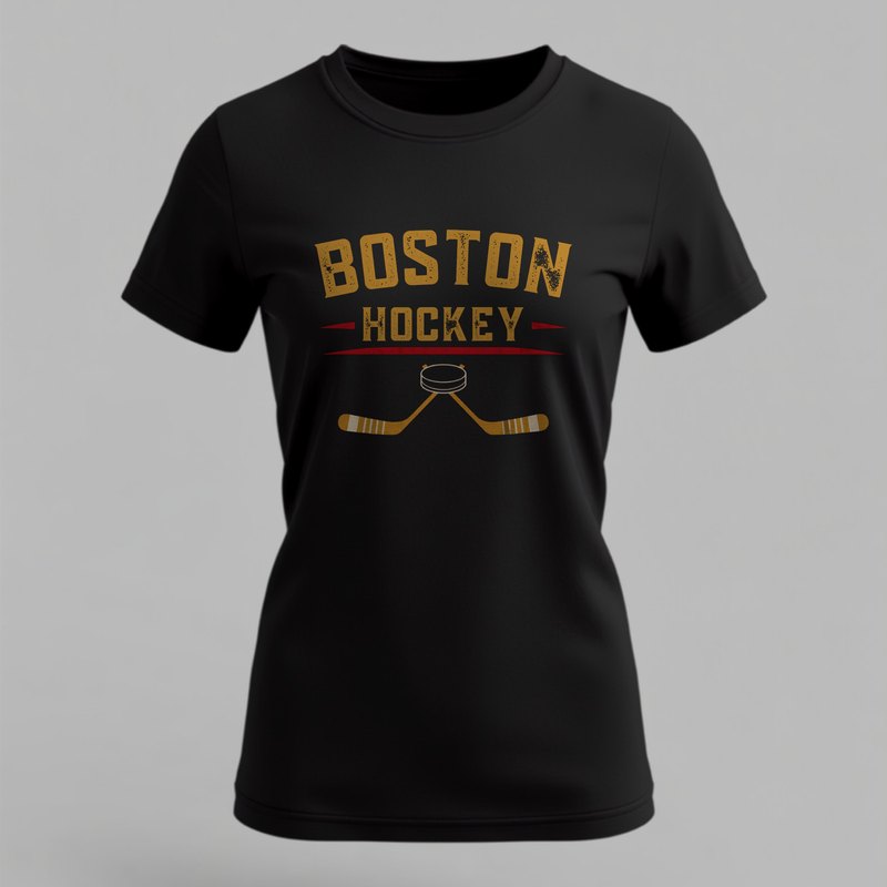 Boston hockey t-shirt in black and gold