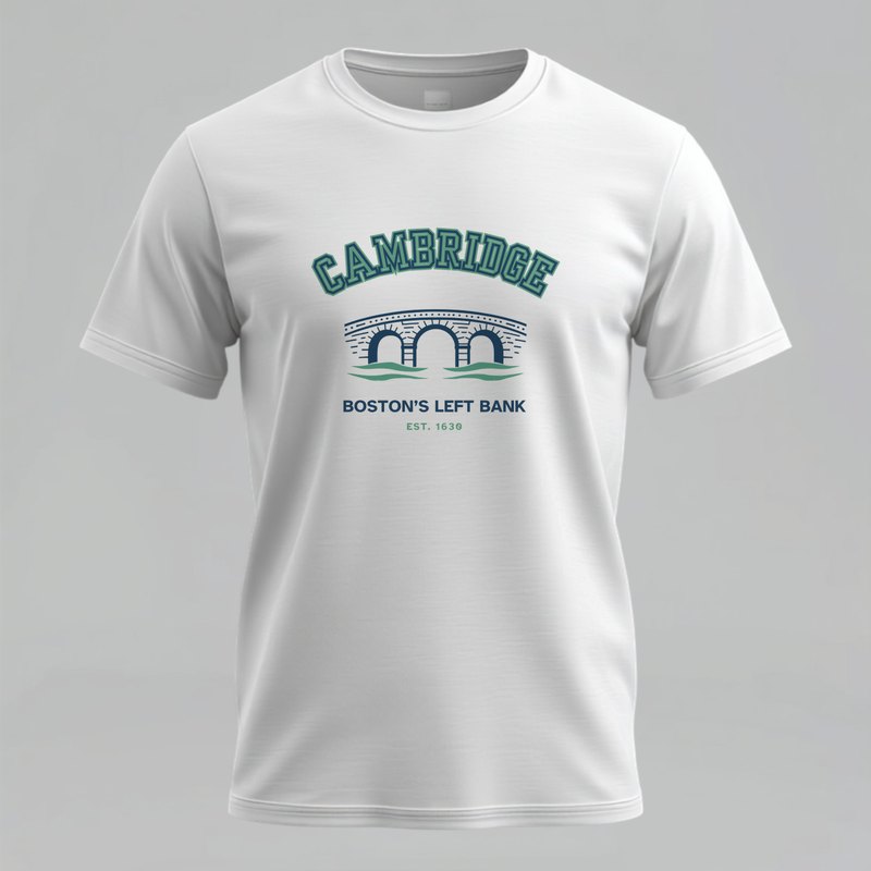 Cambridge varsity t-shirt with Charles River bridge