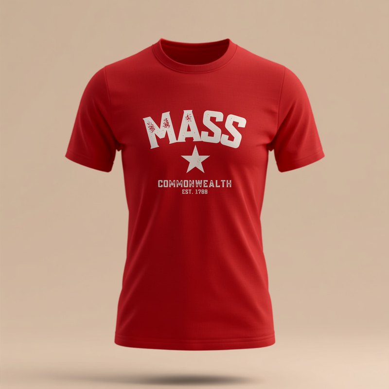 Mass maroon varsity college t-shirt