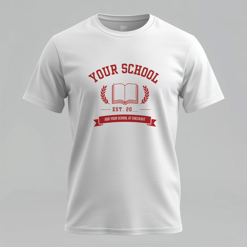 Custom college varsity t-shirt with your school name