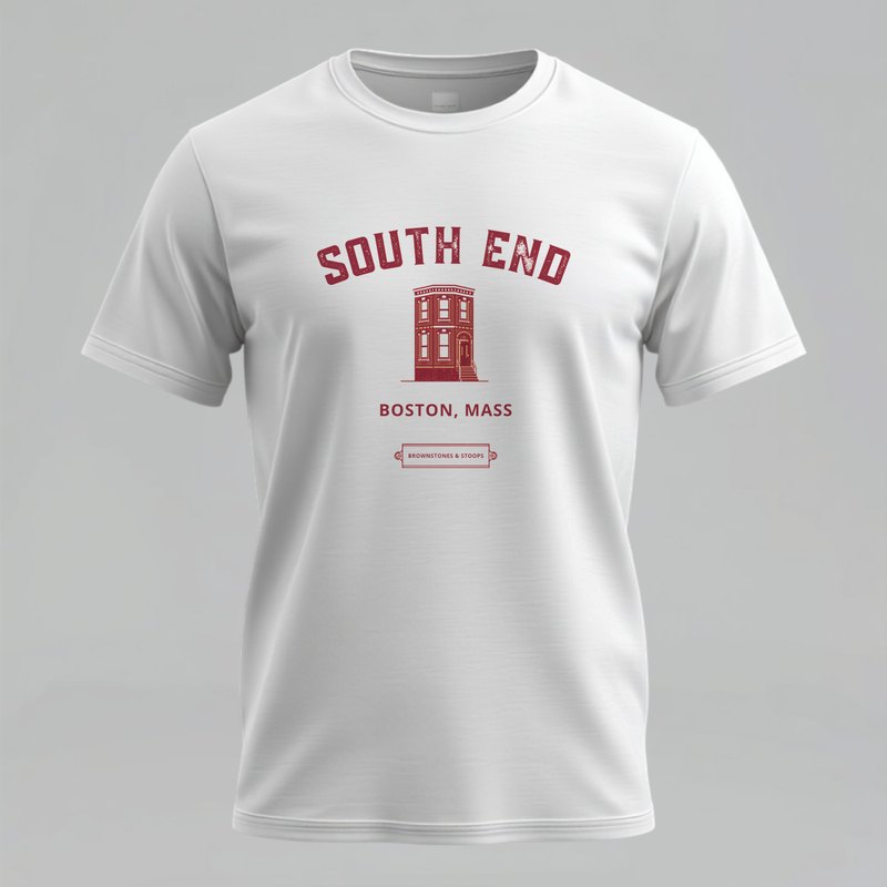 South End brownstone varsity t-shirt Boston