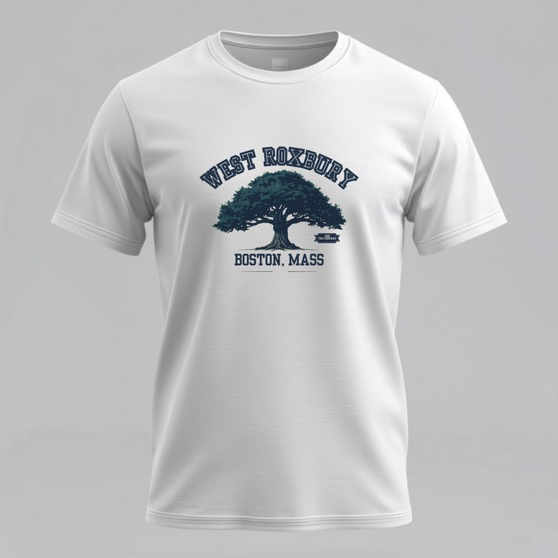 West Roxbury varsity t-shirt with oak tree